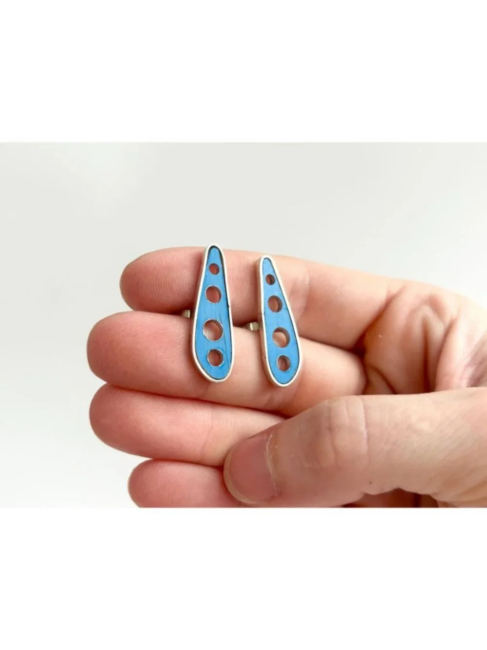 RARE Pan American 707 Wing Rib Blue Sterling Silver 925 Men's Cufflinks